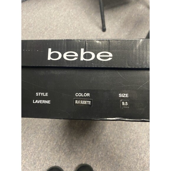 Bebe Black/Grey Boots Faux Fur Size 9.5 - Picture 11 of 13